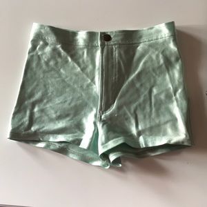 Light green disco shorts!! (Blue/greenish)